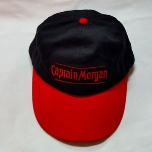 Captain Morgan baseball trucker hat. Red. Black. One size adjustable. EUC